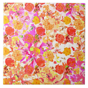 Cute girly flowers pattern tile