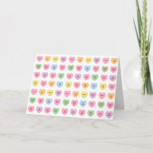 Cute girly fun custom conversation candy hearts note card