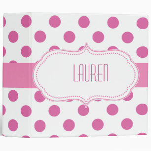 Cute Girly Giant polka Dot Pattern Binders