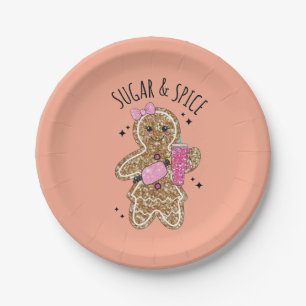 Cute girly gingerbread plates