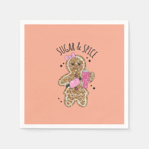 Cute girly gingerbread plates napkin