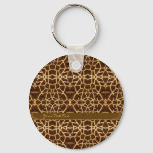 Cute Girly Giraffe Pattern Animal Print & Stiletto Keychain
