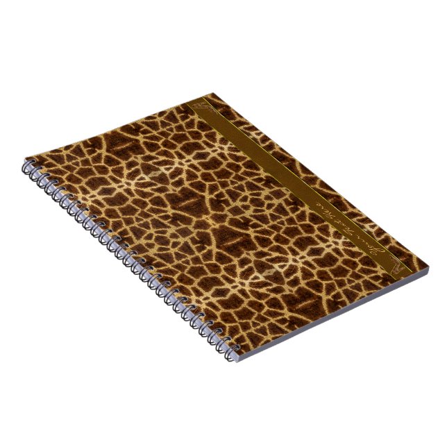 Cute Girly Giraffe Pattern Animal Print & Stiletto Notebook (Right Side)