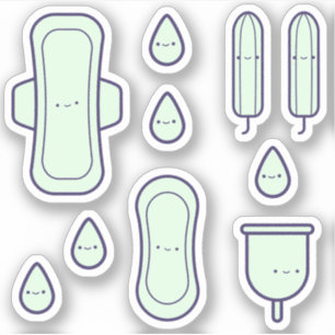 Cute Girly Green Menstrual Set First Period Party