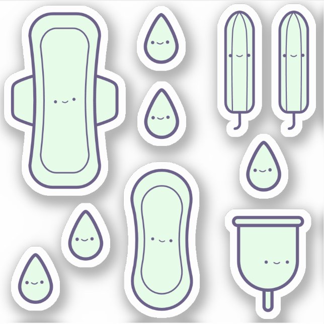 Cute Girly Green Menstrual Set First Period Party (Front)