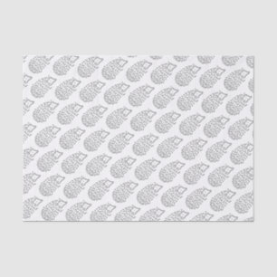 Cute Girly Grey Hedgehog Kids Baby Girl Pattern Tissue Paper