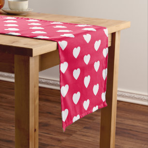 Cute Girly Heart Pattern Valentines Day Gift Short Table Runner