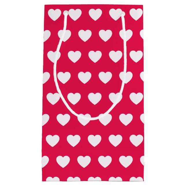 Cute Girly Heart Pattern Valentines Day Gift Small Gift Bag (Front)