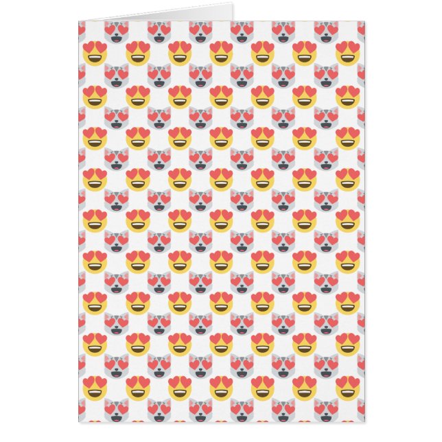 Cute Girly In Love Hearts Cat Emoji Pattern (Front)