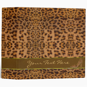Cute Girly Jaguar Pattern Animal Print & Stiletto Binder
