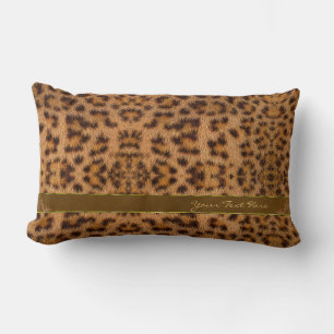 Cute Girly Jaguar Pattern Animal Print & Stiletto Lumbar Pillow