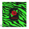 cute girly Lime green zebra print red rose