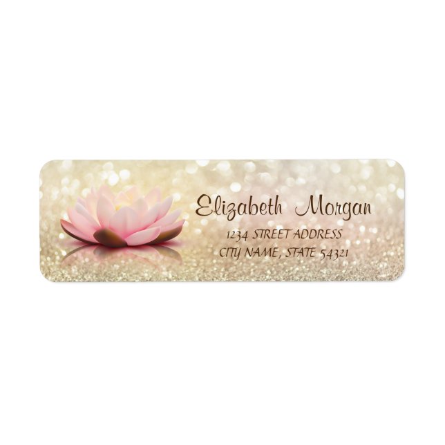 Cute  Girly Lotus  Bokeh Address Label (Front)