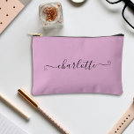 Cute Girly Minimalist Custom Name | Lavender Accessory Pouch<br><div class="desc">Make a statement with our Cute Girly Minimalist Custom Name | Lavender Accessory Pouch! Keep your essentials organized and stylish with this adorable pouch personalized with your name. The soft lavender colour adds a touch of femininity,  perfect for everyday use or travel.</div>