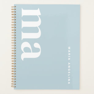 Cute Girly Monogram Blue School Planner