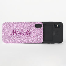 Cute Girly Monogram Pink Sparkle Phone Case