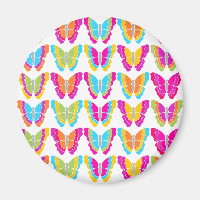 Cute Girly Multicolor Rainbow Butterfly Pattern  Magnet (Front)