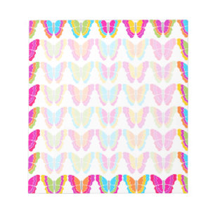 Cute Girly Multicolor Rainbow Butterfly Pattern  Notepad