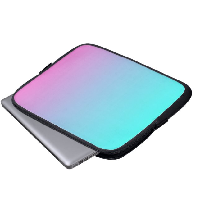 cute girly ombre mermaid pink Fuchsia turquoise Laptop Sleeve (Front Bottom)