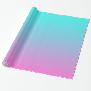 cute girly ombre mermaid pink Fuchsia turquoise Wrapping Paper