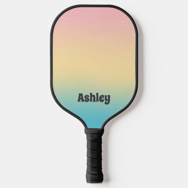 Cute Girly Ombre with Name Pickleball Paddle (Front)