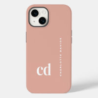 Cute Girly Peach Monogram