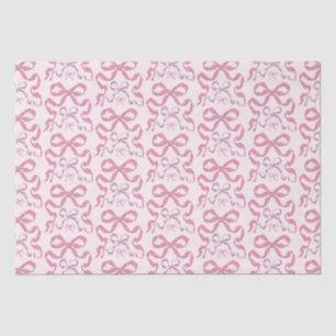 Cute Girly Pink Aesthetic Bow Tissue Paper
