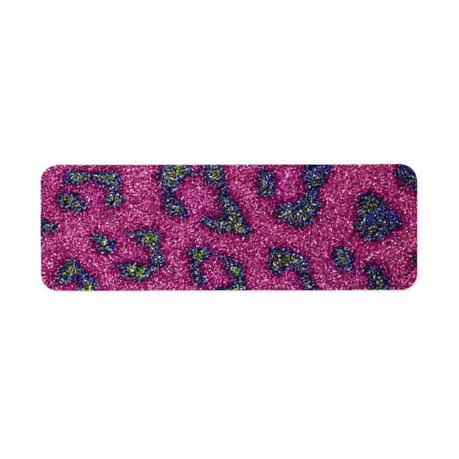 Cute Girly Pink and mulitcolored glitter Cheetah (Front)