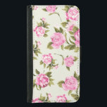 Cute Girly Pink and Purple Provencal Roses Samsung Galaxy S5 Wallet Case<br><div class="desc">Gorgeous sprays of pink and lavender Provencal style cabbage roses and daisies on a soft pastel yellow-green background.  Graphics by  Kika Esteves at Mygrafico.com.</div>