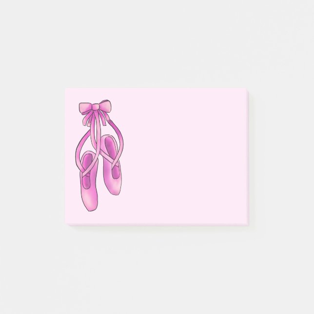 Cute Girly Pink Ballet Shoes Post-it Notes (Front)
