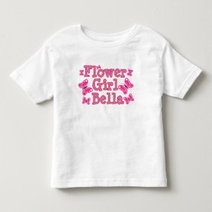Cute Girly Pink Butterfly Flower Girl Toddler T-shirt