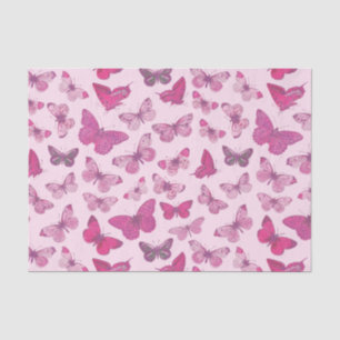 Cute Girly Pink Butterfly Pattern  Tissue Paper