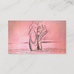 Cute Girly Pink Custom Ballet Slippers Business Card