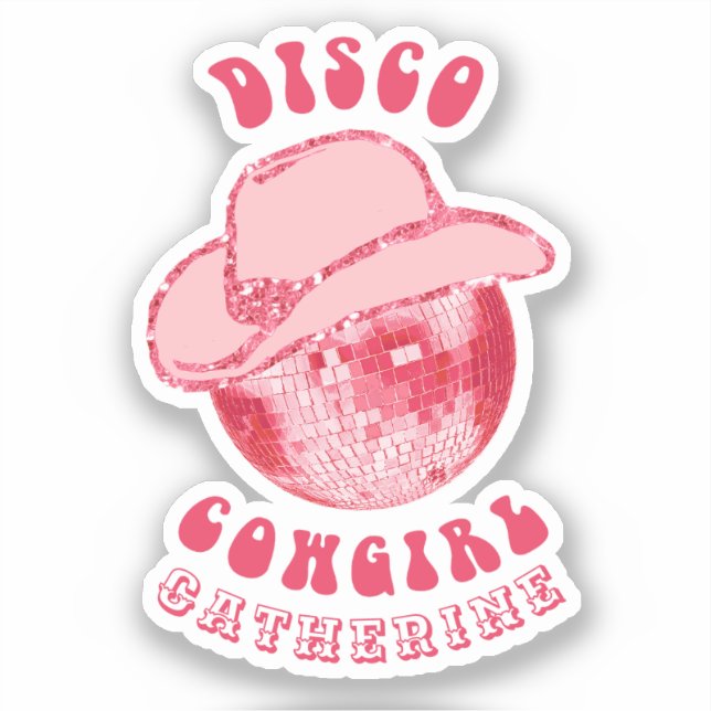 Cute Girly Pink Disco Cowgirl Name (Front)