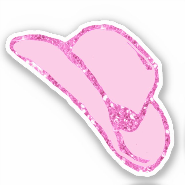 Cute Girly Pink Glitter Cowgirl Hat  (Front)