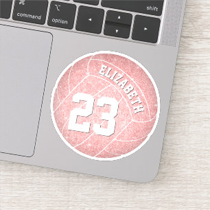 cute girly pink personalized volleyball player's