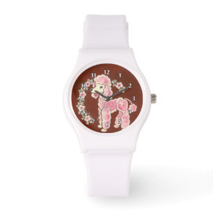 Cute Girly Pink Poodle Dog Watch
