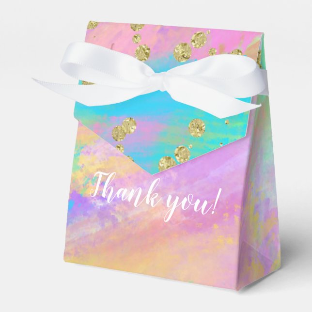 Cute Girly Pink Purple Blue Forest Animals Party Favor Box (Front Side)