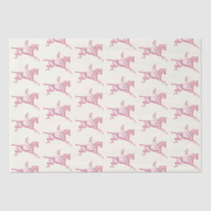 Cute Girly Pink Rose Gold Horseback Riding Tissue Paper
