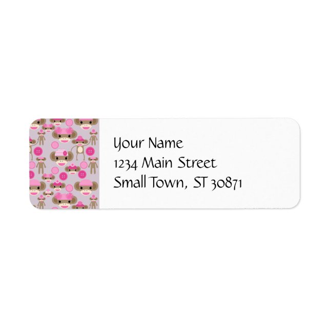 Cute Girly Pink Sock Monkey Girl Pattern Collage (Front)