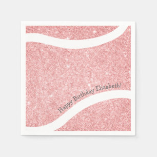 cute girly pink tennis celebration napkin