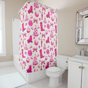 Cute Girly Preppy Pink Christmas Pattern