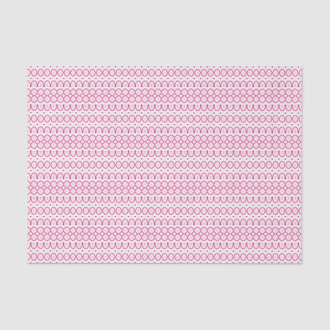 Cute Girly Pretty Pink White Pattern Tissue Paper (Front)