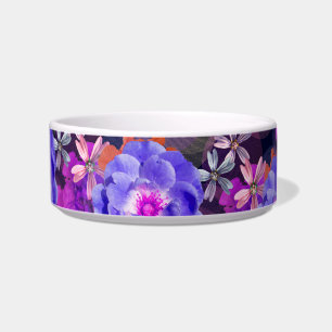 Cute & Girly Purple Floral Pattern Trendy Colourfu Bowl