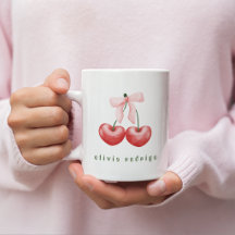 Cute Girly Red  & Pink Cherry Heart Bow