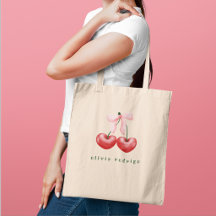 Cute Girly Red  & Pink Cherry Heart Bow