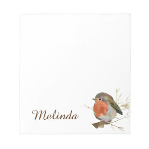 Cute Girly Red Robin Notepad