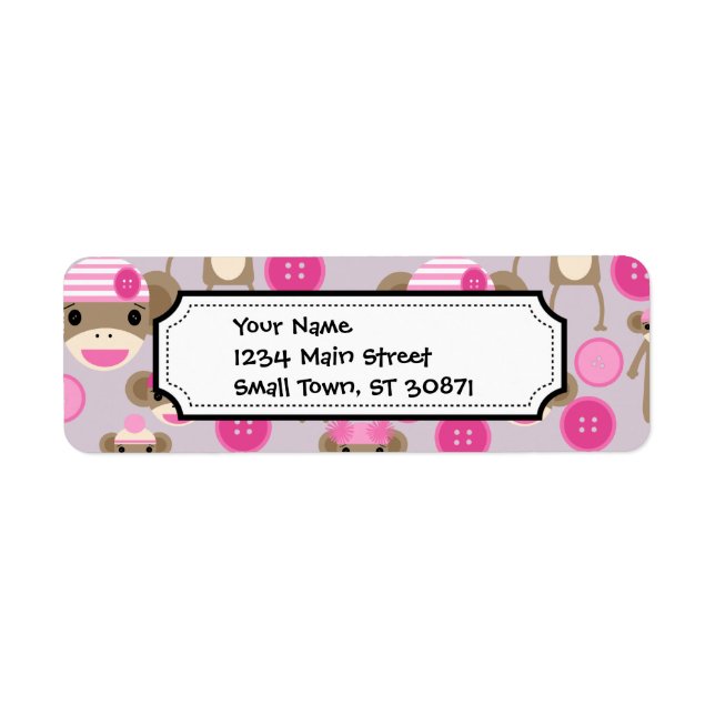 Cute Girly Rose Sock Monkey Girl Motif Collage (Devant)