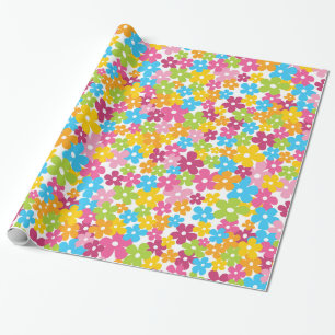 Cute girly spring flowers pattern wrapping paper