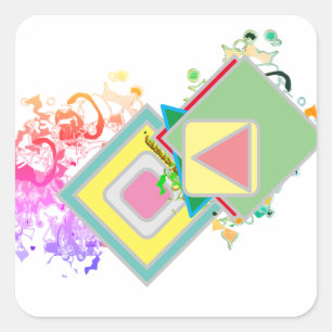 Cute Girly Square Sticker